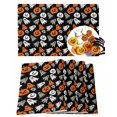 thumbnail image 1 of Halloween Placemats Set of 4 Funny Ghost Pumkin Monster Place Mats Fall Placemat Orange Cute Cartoon Table Mats for Dining Kitchen Table Holiday Dinner Party Home Decorations 13x19 Inch, 1 of 8