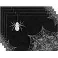 thumbnail image 1 of Halloween Placemats Set of 4, Spider Web Grey Placemats 12 x 18 Inch Fall Table Placemats Waterproof Washable for Seasonal Holiday Party Dining Decoration, 1 of 5