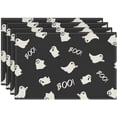 thumbnail image 1 of Halloween Placemats Set of 4, 12x18 Inch Funny Ghost Table Mat, Non-Slip and Washable Linen Place Mat for Home Party Decoration, 1 of 6