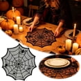 thumbnail image 1 of Halloween Placemats Spider Web Design Set, 11.8 Inch Hollow Out Non Table Placemats for Dining Table and Home Party, Gothic Halloween Table Decor for Indoor Use, Seasonal Decor, 1 of 6