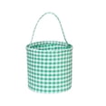 thumbnail image 1 of Halloween Plaid Gift Basket, Round Fabric Storage Bucket with Tassel Handles for Kids Candy Party and Home Decor, 1 of 6