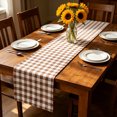 thumbnail image 1 of Halloween Plaid Table Runner 13 x 72 Inch, Khaki and White Checkered Farmhouse Decoration for Fireplace Kitchen Dining Room Home Party Display, Holiday Table Cover for Seasonal Celebration, 1 of 3