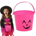 thumbnail image 1 of Halloween Plastic Buckets, Halloween Trick or Treat Buckets, Jack O Lantern Candy Basket, Pumpkin Pail with Handle for Party Favor Supplies, 1 Pcs, 5.70x4.92", 1 of 7