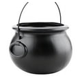 thumbnail image 1 of Halloween Plastic Cauldron with Handle 1 Pc Halloween Witch Pot Plastic Flame Bucket Black Cauldron Halloween Candy Bucket Candy Rack Jar Bucket Decorations, 5.51x5.12x8.66 Inch, Black, 1 of 7