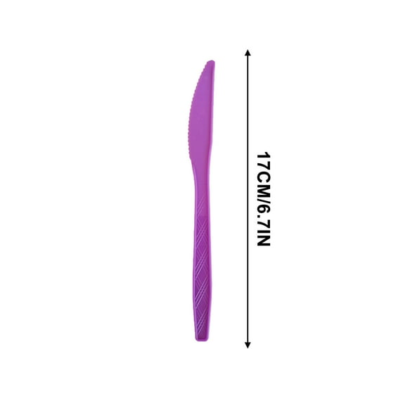 Halloween Plastic Knives Purple Disposable Dinner Knives Cutlery Dinnerware for Party Supplies Table Decor, 20pcs