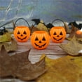 thumbnail image 1 of Halloween Plastic Miniature Jack-O-Lantern Buckets Decorations, Halloween Pumpkin Bucket Portable Pumpkin Candy Bucket Trick for Halloween Party Favor Supplies，2.5", 1 of 6