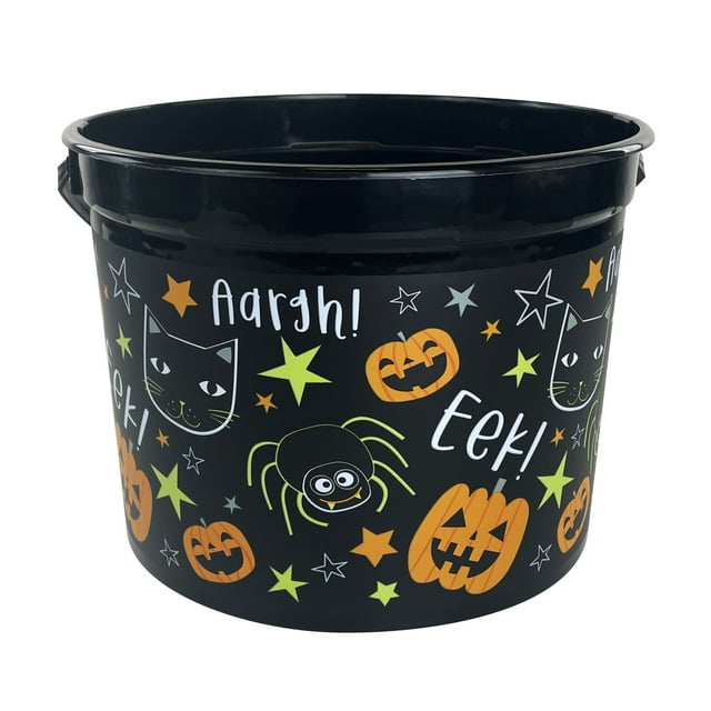 Halloween Plastic Pumpkin Toss Treat Bucket, Multicolor, 5 qt, by Way To Celebrate