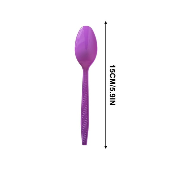Halloween Plastic Spoons Purple Disposable Dinner Spoons Utensils Dinnerware for Party Supplies Table Decor, 20pcs