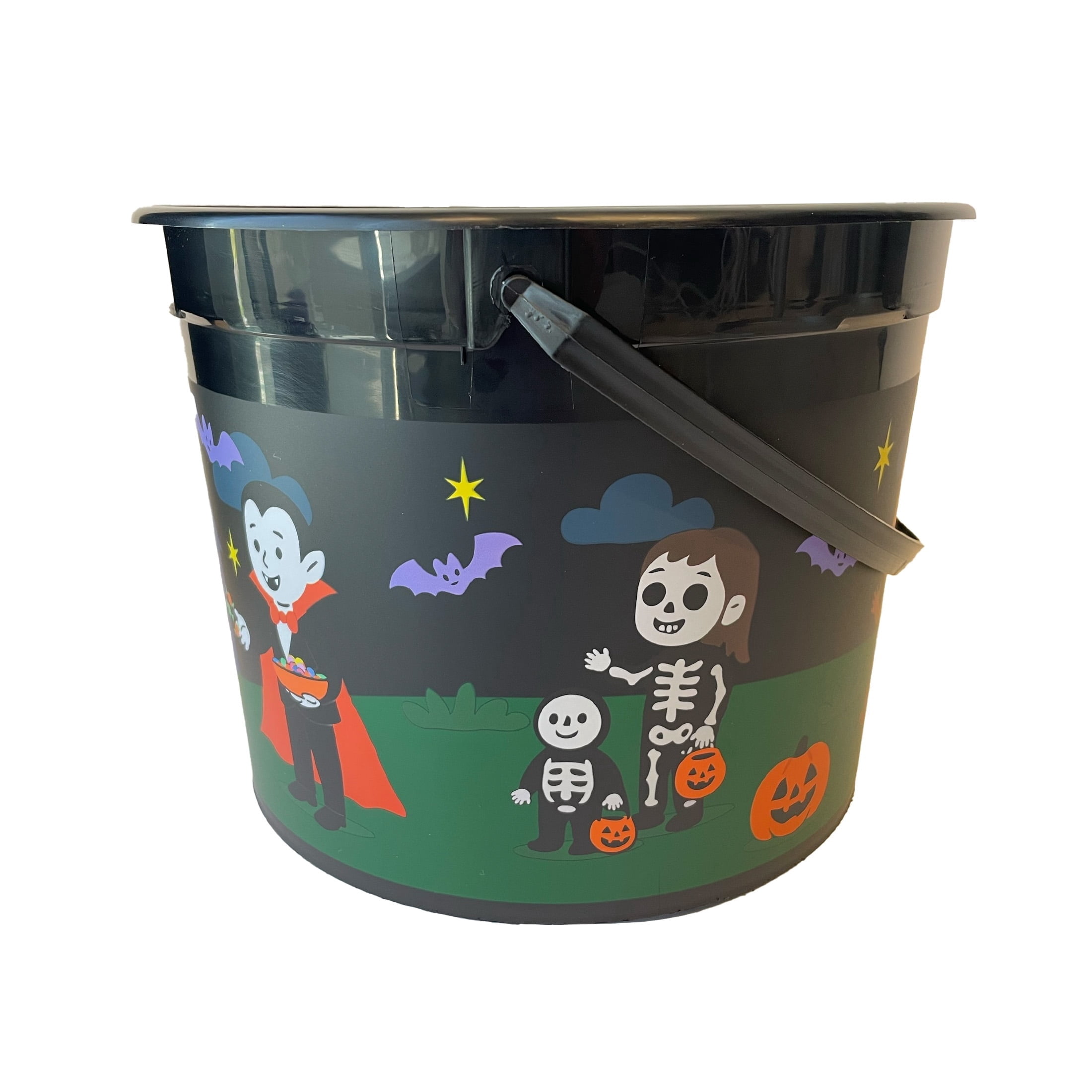 Vampire and Ghost Trick-or-Treat Bucket, Multicolor, 6.5", Halloween by Way To Celebrate