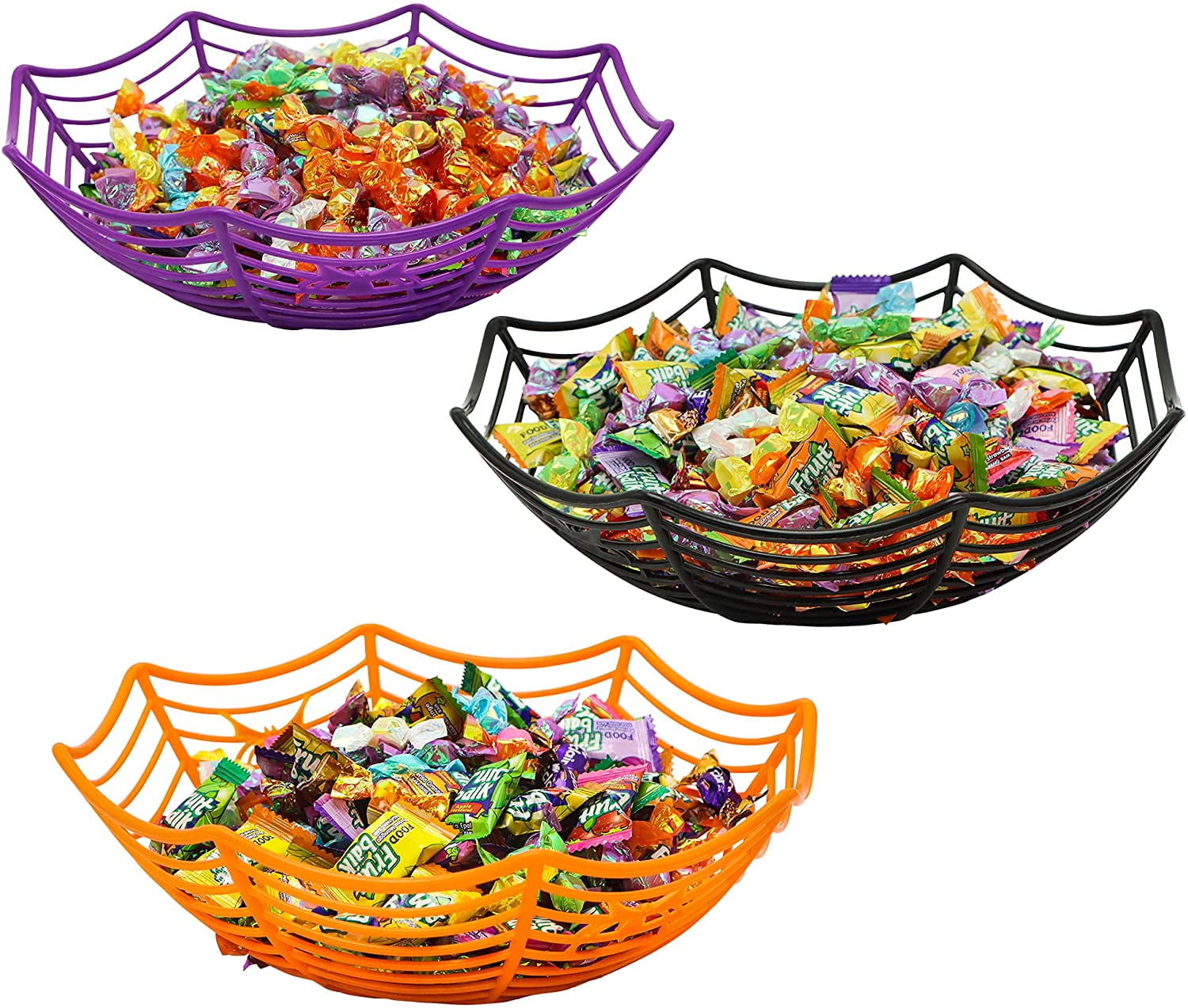 Halloween Plastic Trick Treat Bowls, Candy Bowl Holder Halloween Spider  Bowl for Day of The