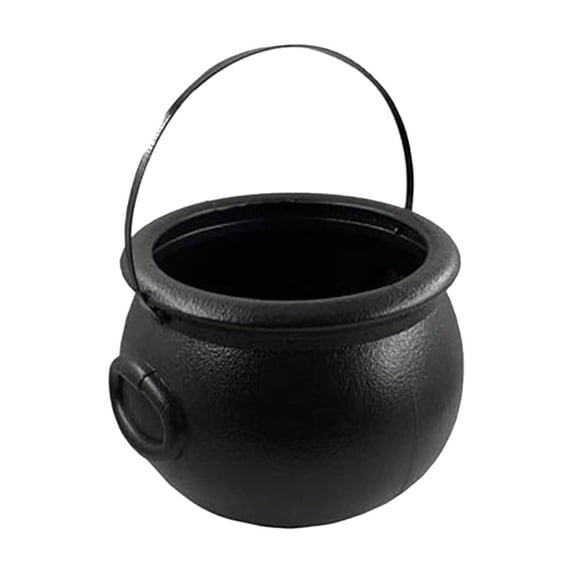 Halloween Plastic Witch Cauldron Kettle,Halloween Candy Bowl,Black Cauldron Pot Bucket for Halloween & St. Patrick’s Day Decorations,Trick or Treat Supplies,Witch Cauldron Pot Candy Holder