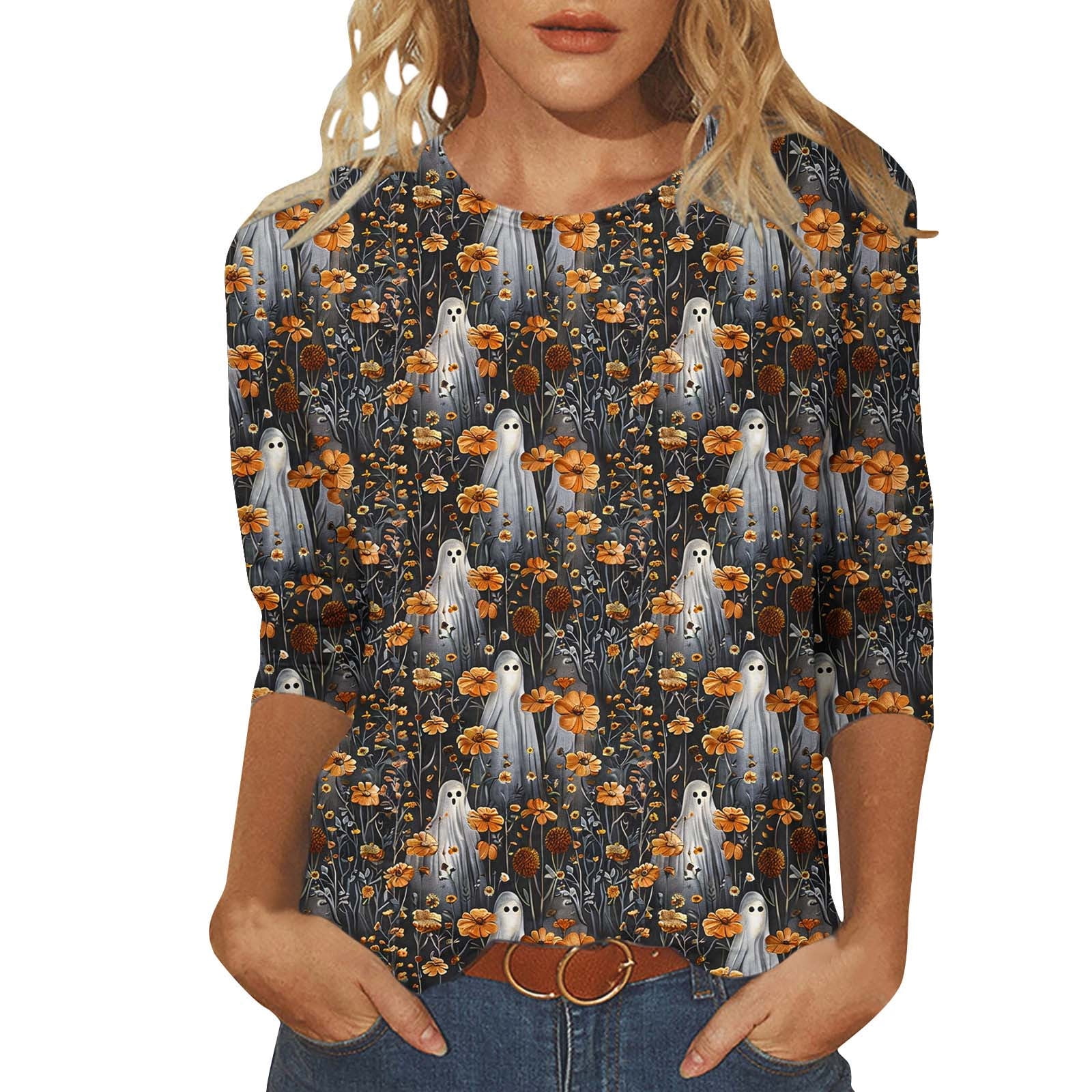 Halloween Plus Size Sweatshirt 5xl Fall Tops for Women 2025 Trendy