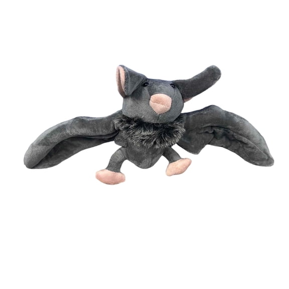 Halloween Plush Bat Decoration, 11.8 Inch Soft Stuffed Bat Ornament, Spooky Gray Bat Figurine for Halloween Party Home Tabletop Shelf Decor