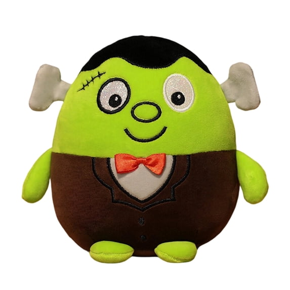 Halloween Plush Doll, Soft Stuffed Animal Toy with Zombie Vampire Skeleton Monster Design, Cute Creepy Plushie for Kids, Comfort Halloween Companion for Play and Decor