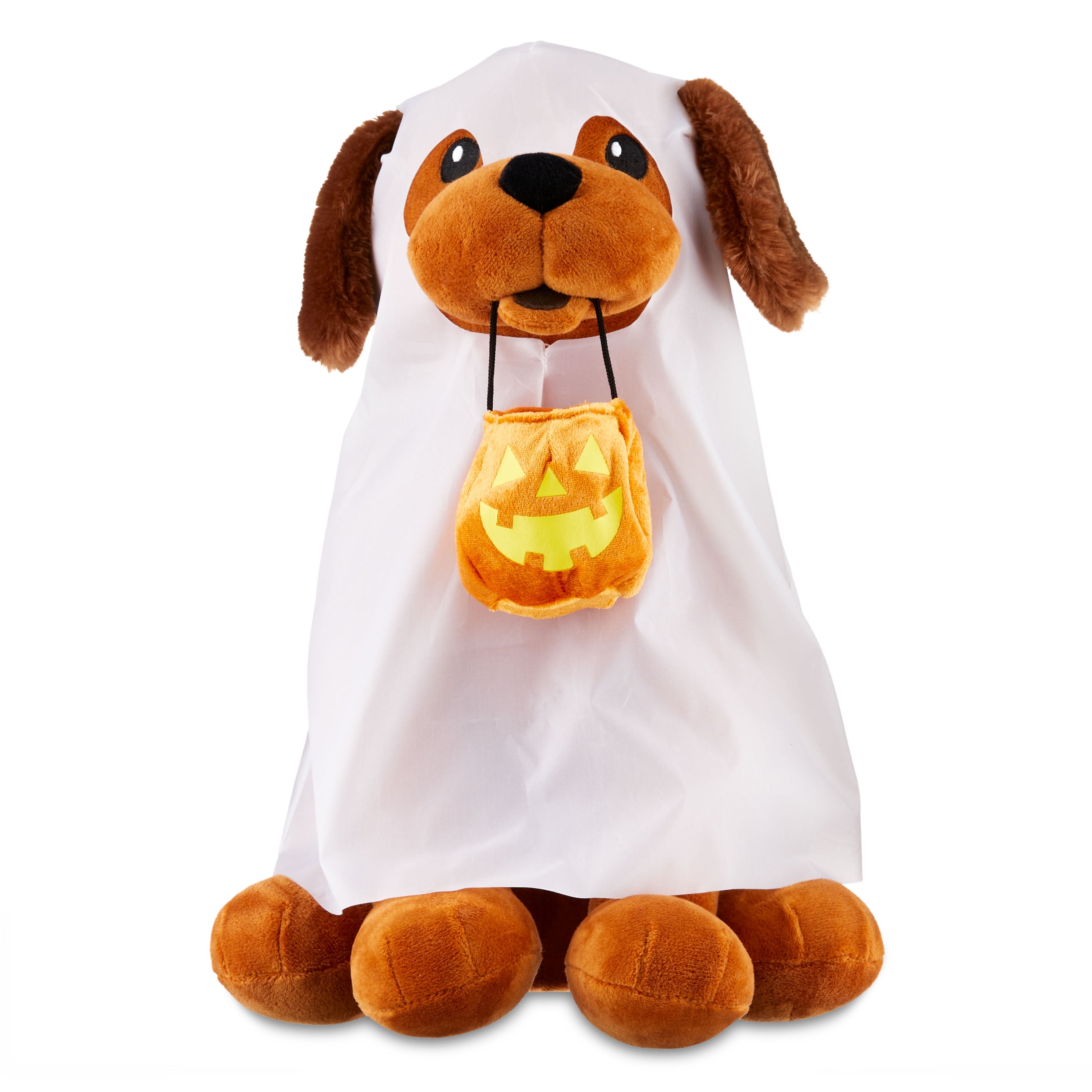 Halloween Plush Porch Door Greeter, Dog with Jack-O'-Lantern, by Way To Celebrate
