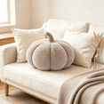thumbnail image 1 of Halloween Plush Pumpkin Pillow, Gray Decorative Throw Cushion with Gray Stem, Fall Sofa Couch, Cozy Home Decor & Fall Gift, 1 of 7