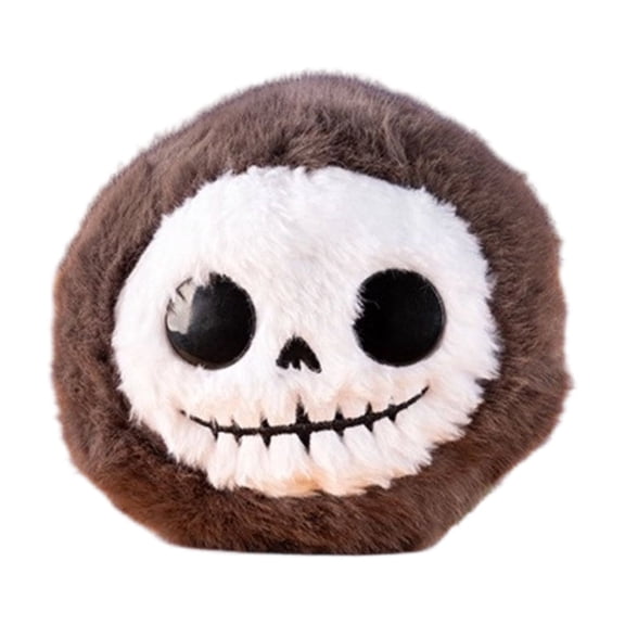 Halloween Plush Squeaky Durable Chew Toy for Pets Soft Skull Shaped Interactive Sound Toy for Dogs and Cats Indoor Outdoor Use
