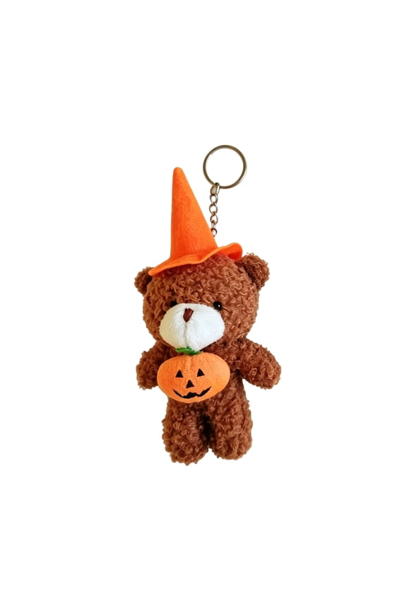 Halloween Plush Teddy Bear Keychain, 3 Styles Witch Bat Pumpkin Teddy Bag Pendant, Soft Stuffed Bag Accessory, Portable Decorative Key Ring Ornament for Holiday Daily Use by XSAOP