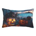 thumbnail image 1 of Halloween Plush Throw Pillow Covers, Halloween Seaside Pumpkin Skeleton Pillow Cases with Invisible Zipper,Halloween Decor Microfiber Pillow Cases for Sleeping Bedroom Sofa Living Room, 1 of 6