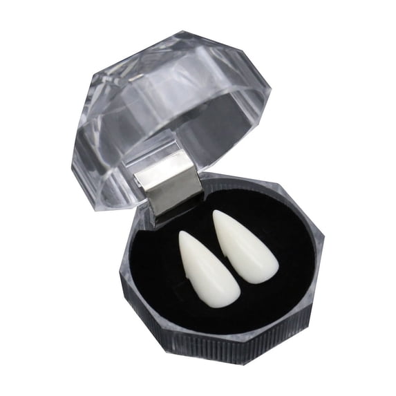 Halloween Pointed Teeth Party Props Realistic Vampire Fangs with Storage Case for Festival Accessory and Themed Event Decoration