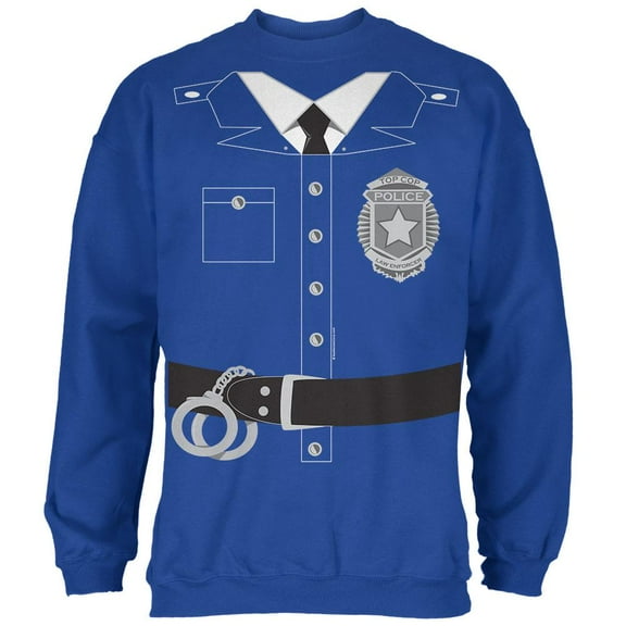 Halloween Policeman Costume Mens Sweatshirt Royal LG