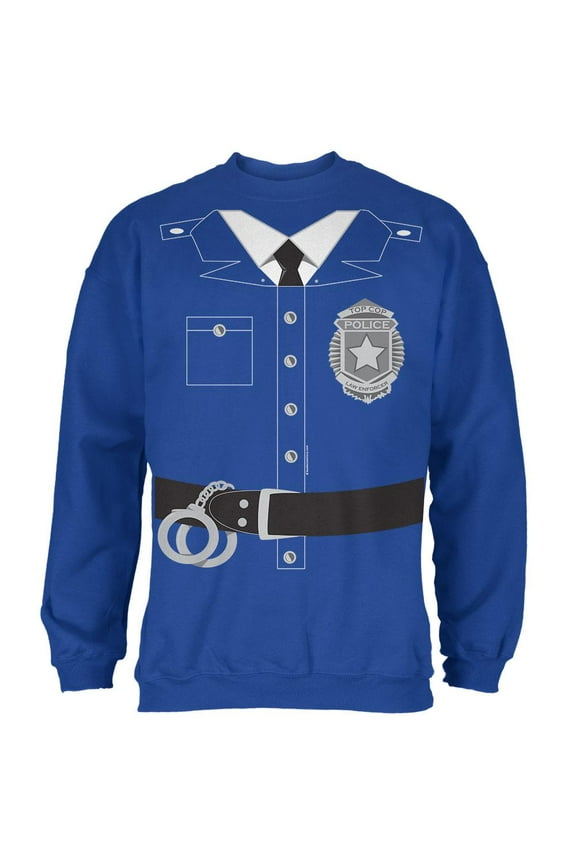 Halloween Policeman Costume Mens Sweatshirt Royal LG
