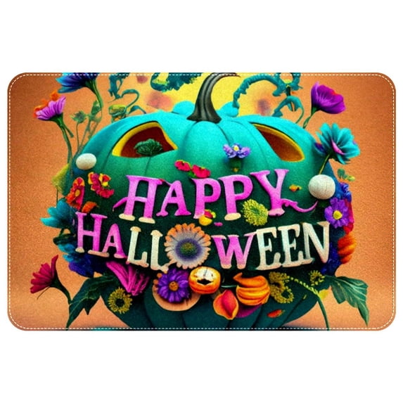 Halloween Polyester Non-Slip Machine Washable Door Mat - Ideal for Floor Rugs, Chair Mats, Chair Mat