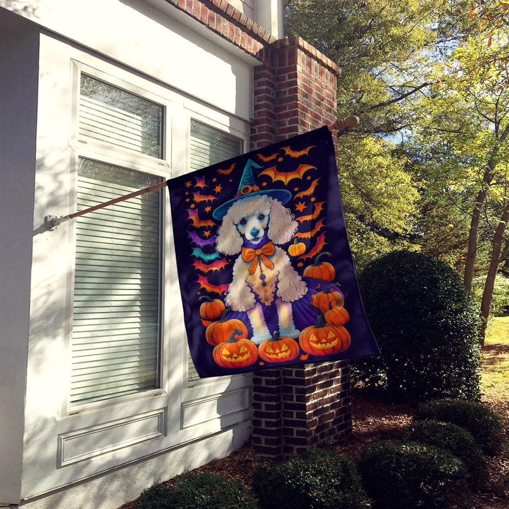 Halloween Poodle Dog House Flag 28x40IN Double-Sided Polyester Decorative Sleeve Pole Flag for Outdoor Home Garden