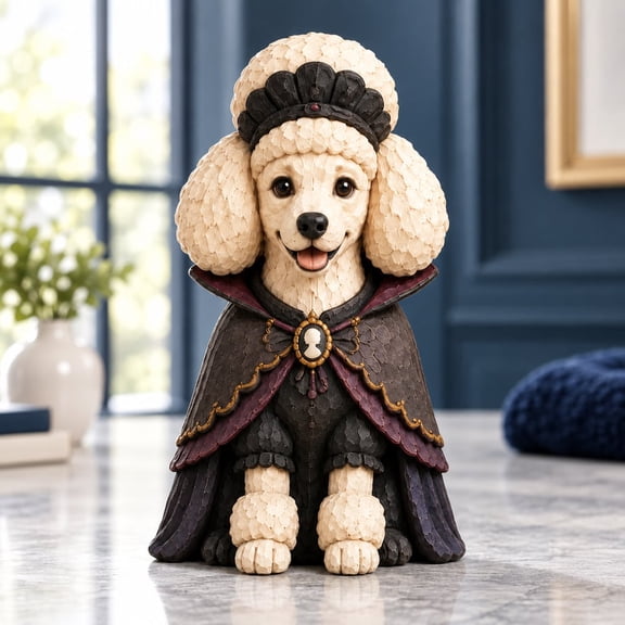 Halloween Poodle Vampire Wooden Figurine