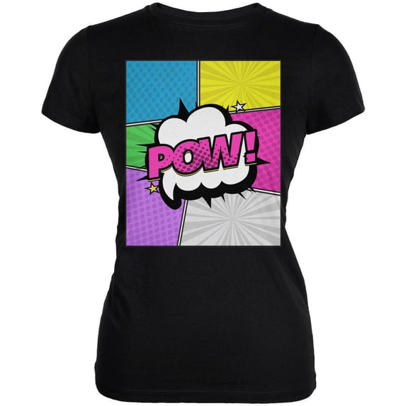 Halloween Pop Art Costume Juniors Soft T Shirt Black 2XL