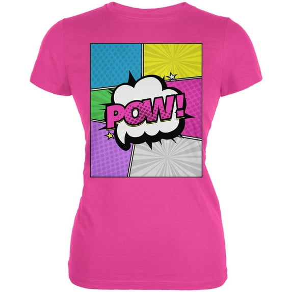 Halloween Pop Art Costume Juniors Soft T Shirt Hot Pink MD