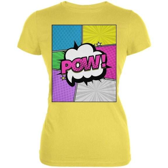 Halloween Pop Art Costume Juniors Soft T Shirt Yellow MD