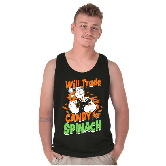 Halloween Popeye Candy For Spinach Unisex Plus Size Tank Top Brisco Brands 2X