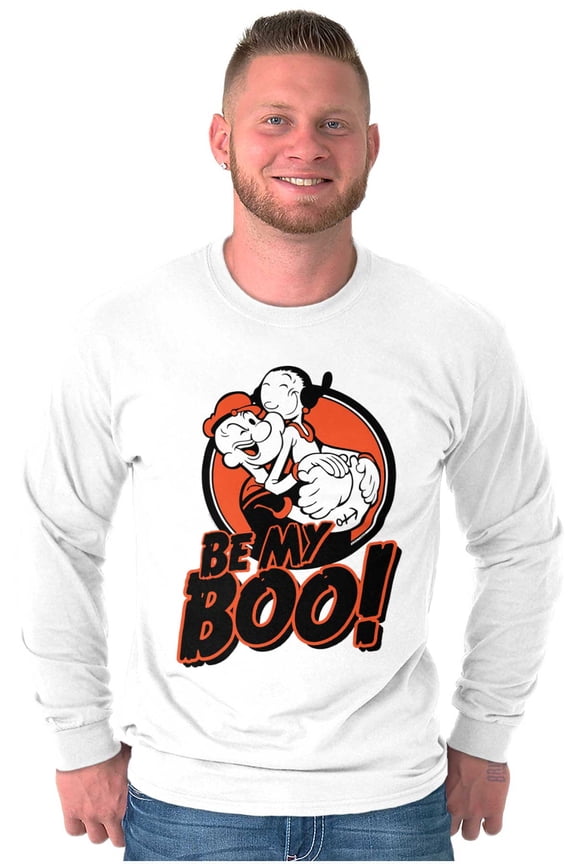 Halloween Popeye Olive Oyl Be My Boo Long Sleeve TShirt Men Women Brisco Brands S