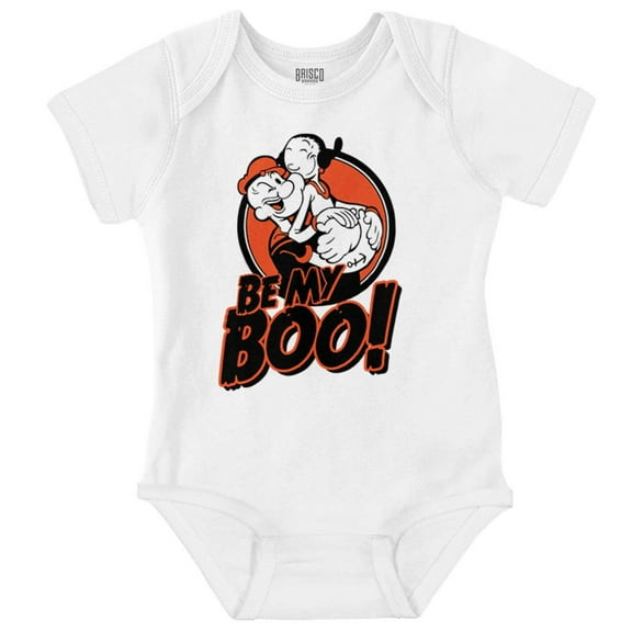 Halloween Popeye Olive Oyl Be My Boo Romper Boys or Girls Infant Baby Brisco Brands 18M