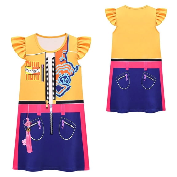 Halloween Popular Singers Idol Cosplay Costume, Popular Star Idol Full Set Stage Outfit, Includes Dress, Cosplay Dress Up for Stage Show and Animeed Birthday Party, 100(2-3 Years)