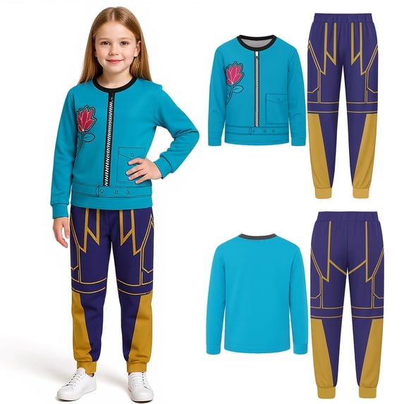 Halloween Popular Singers Idol Cosplay Costume, Popular Star Idol Role Play Dress Suit, Includes Top and Pants, Stage Performance Costume Holiday Dress Up, 160(13-15 Years)