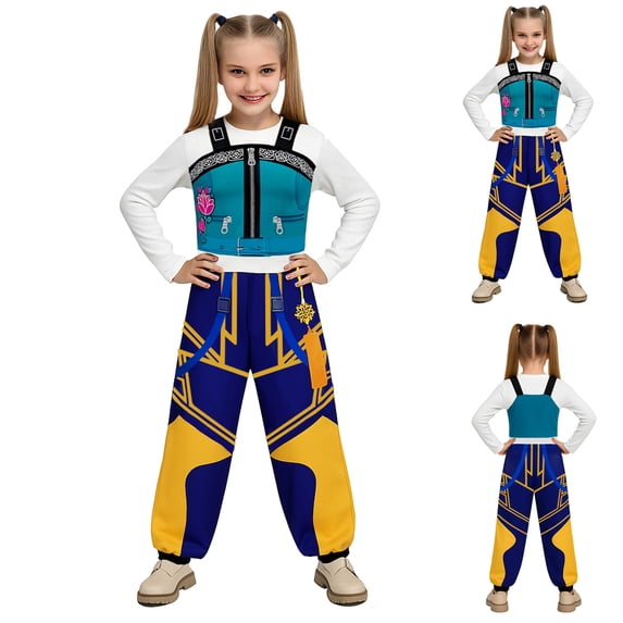 Halloween Popular Singers Idol Cosplay Costume, Popular Star Idol Role Play Dress Suit, Includes Top and Pants, Stage Performance Costume Holiday Dress Up, 110(3-4 Years)