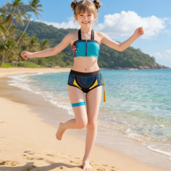 Halloween Popular Singers Idol Cosplay Costume, Popular Star Idol Stage Show Costume, Includes Top and Swim Trunks with Accessories, Casual Role Play Outfit Halloween Cosplay, 110(3-4 Years)