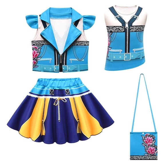 Halloween Popular Singers Idol Cosplay Costume, Stage Role Play Fancy Performance Costume, Includes Vest, Outerwear and Skirt with Bag, Birthday Event and Halloween Dance Party, 100(2-3 Years)