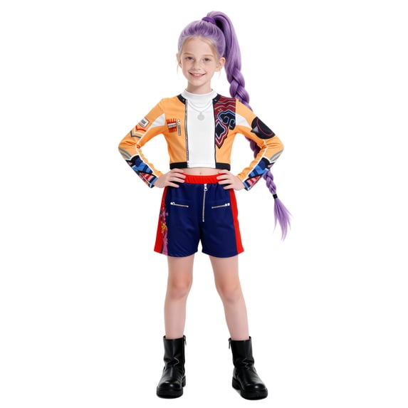 Halloween Popular Singers Idol Cosplay Costume, Stage Role Play Fashion Dress Outfit, Includes Top and Pants, Cosplay Dress Up Suit for Birthday and Halloween Party, 100(2-3 Years)
