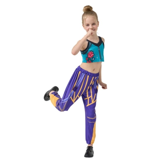 Halloween Popular Star Idol Cosplay Costume, Idol Stage Full Set Performance Suit, Includes Top and Pants, Fancy Role Play Dress Up for Animeed Party and Cosplay Activity, 140(9-10 Years)