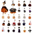 thumbnail image 1 of Halloween Porch Goose Clothes, Gingham Lace Ruffle Print Dress with Matching Fall Turkey Bow Headband, for 23 Inch Front Porch Lawn Goose Statue Autumn Harvest Decor, 1 of 7