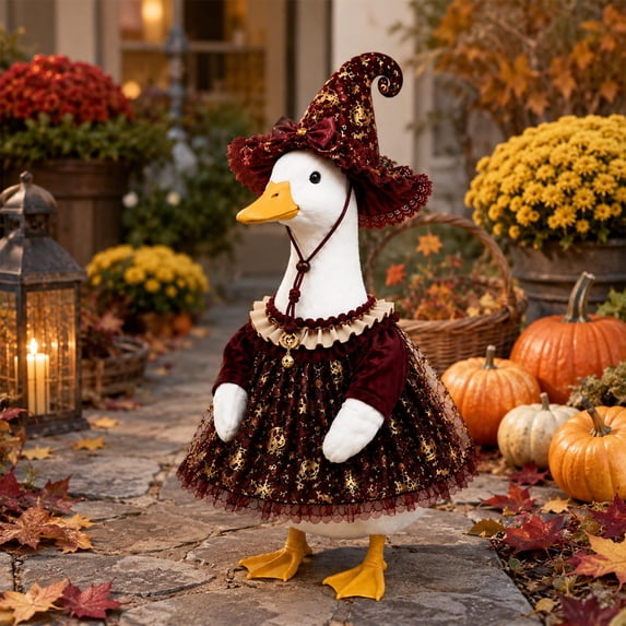 Halloween Porch Goose Outfit, Full-Body Halloween Goose Attire, Comprehensive Garment For Complete Outdoor Lawn Garden Porch Holiday Styling