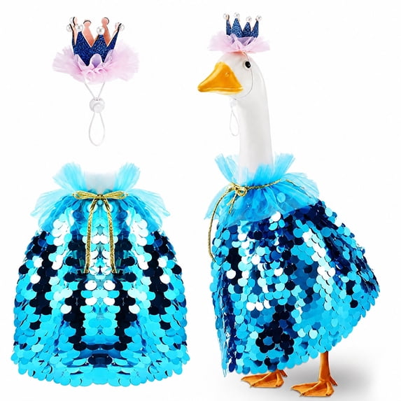 Halloween Porch Goose Outfit Ghost Goose Outfit Halloween Geese Costume Clothes with Pumpkin Bag for 23'' Plastic/Cement Statues Fall Outdoor Garden Yard Patio Decor, E