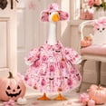 thumbnail image 1 of Halloween Porch Goose Outfit, Pink Pumpkin Ghost Costume Kit, Spooky Seasonal Outfit Accessories Suitable for 23 Inch Large Porch Goose Statue, 1 of 6
