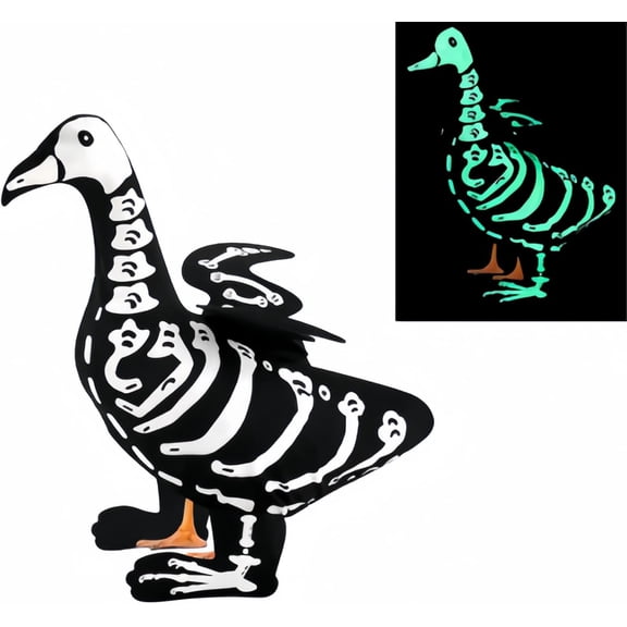 Halloween Porch Goose Outfits Skeleton Costume for 23'' 17" Cement Porch Goose Statue Skeleton Clothes Accessories for Halloween Outdoor Patio Yard Lawn Decoration