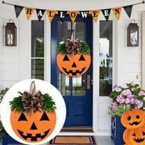 Halloween Porch Welcome Sign Tall Wooden Wreath Decorations Door Sign Hanger Decorations Cute Pumpkin Welcome Wood Wreaths For Front Door Farmhouse Porch Wall Outdoor