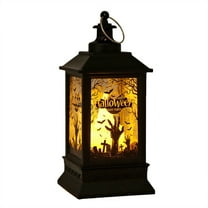 Halloween Portable Lantern Black Portable Lantern Plastic Hanging Lamp Ghost Hand Castle Pumpkin Handheld Lantern Candle Lantern for Home Camping Haunted House Bar Room Decoration Type 1