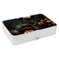 thumbnail image 1 of Halloween Portable PU Leather Earring Holder Storage Box Display Case with Removable Compartment, 1 of 6